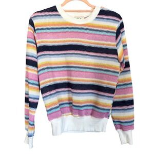 Anthropologie Lili Sidonio Striped Knit Multicolored Sweater Small Crewneck